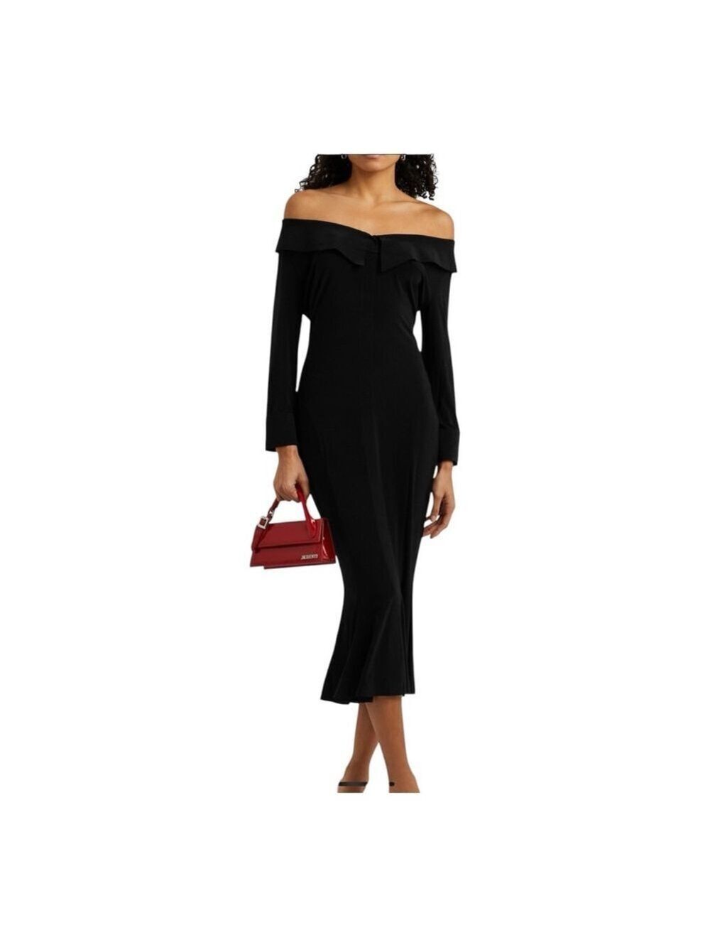 Norma Kamali Off-the-Shoulder BlackJersey Dress Size Small